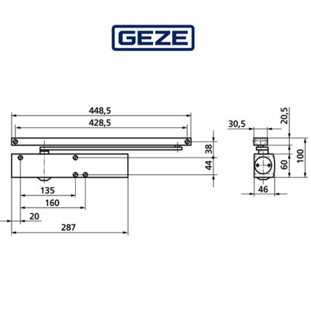 TS 3000 V Geze - Chiudiporta aereo per porte a battente