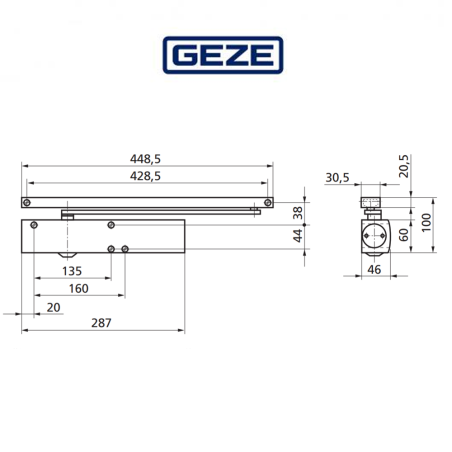 TS 5000 Geze - Chiudiporta aereo per porte a battente