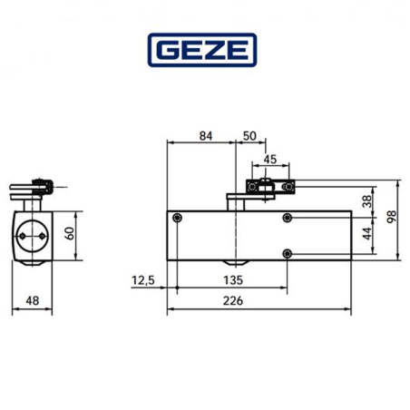 TS 2000 NV BC Geze - Chiudiporta aereo per porte a battente