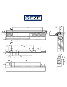 BOXER 2-4 Geze - Chiudiporta integrato completo di braccio a slitta e fermo meccanico per porte a battente 2