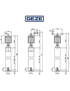 BOXER 2-4 Geze - Chiudiporta integrato completo di braccio a slitta e fermo meccanico per porte a battente 2