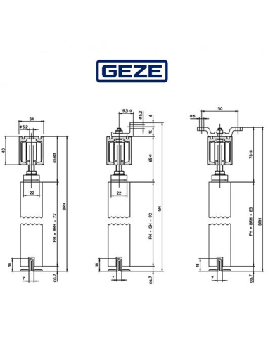 BOXER 2-4 Geze - Chiudiporta integrato completo di braccio a slitta e fermo meccanico per porte a battente
