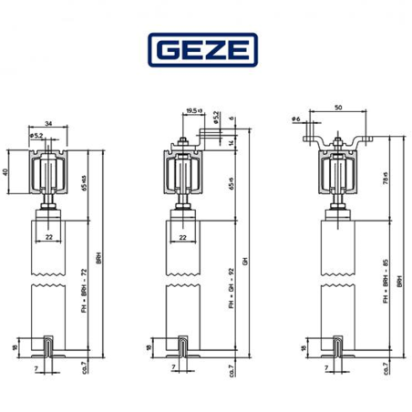 BOXER 2-4 Geze - Chiudiporta integrato completo di braccio a slitta e fermo meccanico per porte a battente