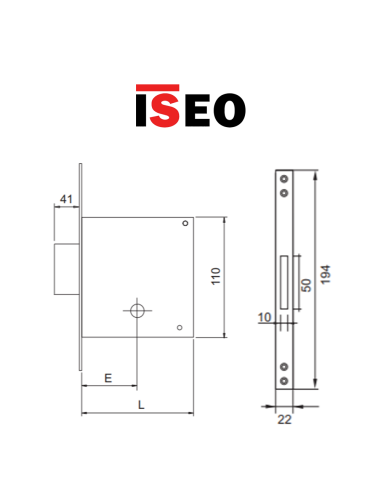 Serratura a cilindro cruciforme con chiave a spillo Iseo 1300K Fiam