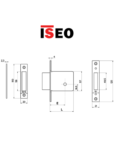 Serratura a cilindro cruciforme con chiave a spillo Iseo 1500K Fiam