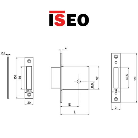 Serratura a cilindro cruciforme con chiave a spillo Iseo 1500K Fiam