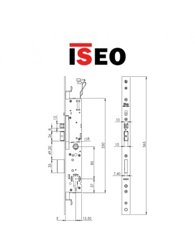 Iseo Performa electric lock entry 40 flat front art. 7295144028