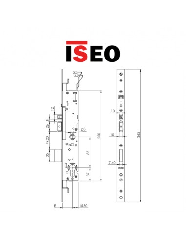 Iseo Performa electric lock entry 35 flat front art. 7295143528