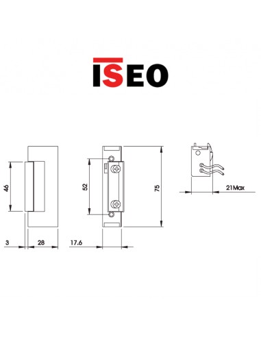 040030 Iseo - Incontro elettrico sganciamento permanente dopo l'impulso elettrico reversibile per porte metalliche