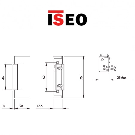 040030 Iseo - Electric strike permanent release after reversible electric impulse for metal doors