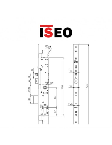 Iseo Performa electric lock entry 30 flat front art. 7295143028