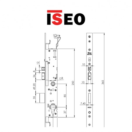 Iseo Performa electric lock entry 30 flat front art. 7295143028