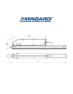 DRIVE EVO 0 Mingardi - Attuatore a cremagliera per lucernari cupole e frangisole 500N 2